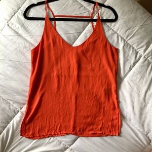 H&M Red-Orange Silk Camisole Top (Size 6)